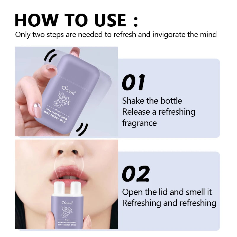 Aroma Scent Stick by O'cheal with Double-Hole Design, Listed 3.6g Format and Mint, Watermelon, Peach, Lemon or Grape Labels with Single and Multipack Options
