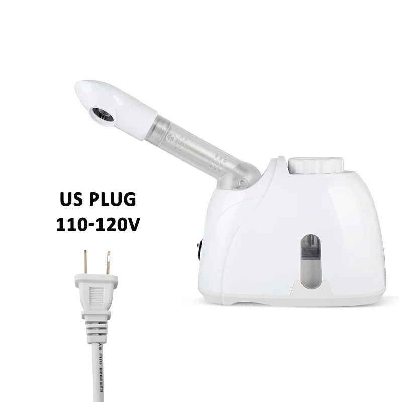 100ml Warm Mist Facial Steamer with Extended Arm, 360-Degree Rotating Outlet and Aromatherapy Compartment, 350W Home Beauty Device