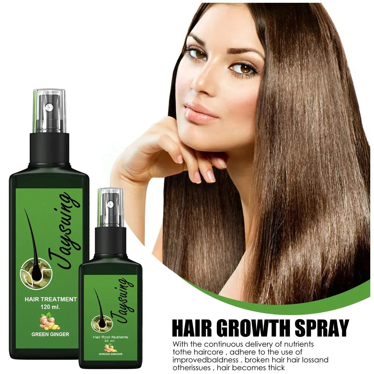 Ginger Scalp Care Spray for At-Home Hair and Scalp Massage Routines, with 30ml and 120ml Size Choices plus a Two-Piece Option