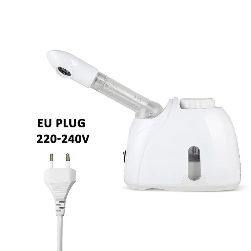 100ml Warm Mist Facial Steamer with Extended Arm, 360-Degree Rotating Outlet and Aromatherapy Compartment, 350W Home Beauty Device