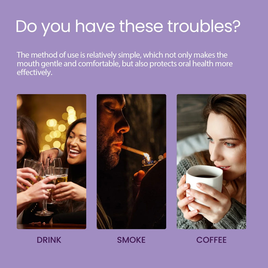 Purple Teeth Care Solution with 30g or 50g Single-Piece Options and Separate Multipack Labels for Label-Guided Adult Oral Care Product Selection