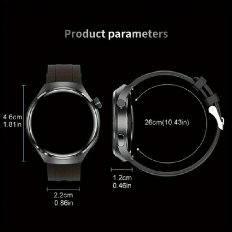 Round Screen Fitness Tracker Watch with Step Counter and Music Control, Listed Running, Cycling and Walking Modes in Black or Gray Everyday Watch Options
