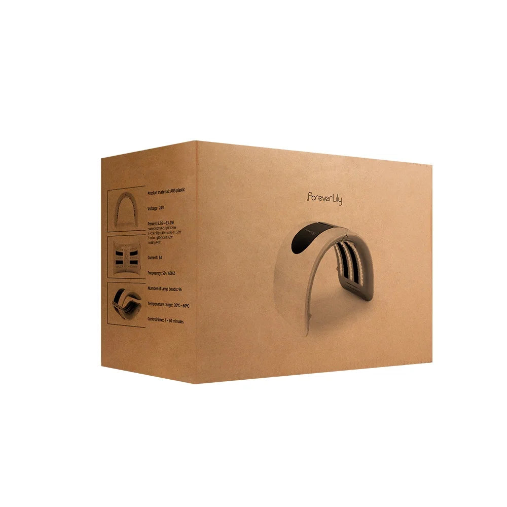 LED Beauty Light Machine with Foldable Face and Body Design, Seven Color and Heating Model References, Eye Protection and Regional Plug Options