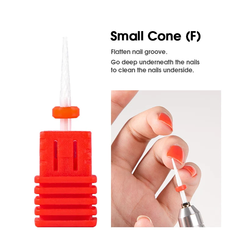 Dmoley Ceramic Nail Drill Bit, Single-Piece Manicure Milling Accessory with Storage Box and Numbered Style Options for Professional Nail Shaping and Gel Removal