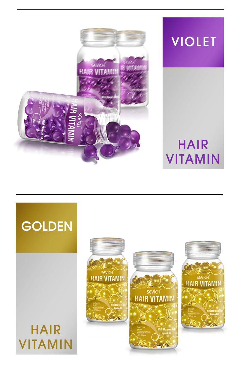 Hair Oil Capsules by Sevich for Cosmetic Conditioning, Softness and Shine, Nine Hair Care Option Labels for At-Home Grooming Routines