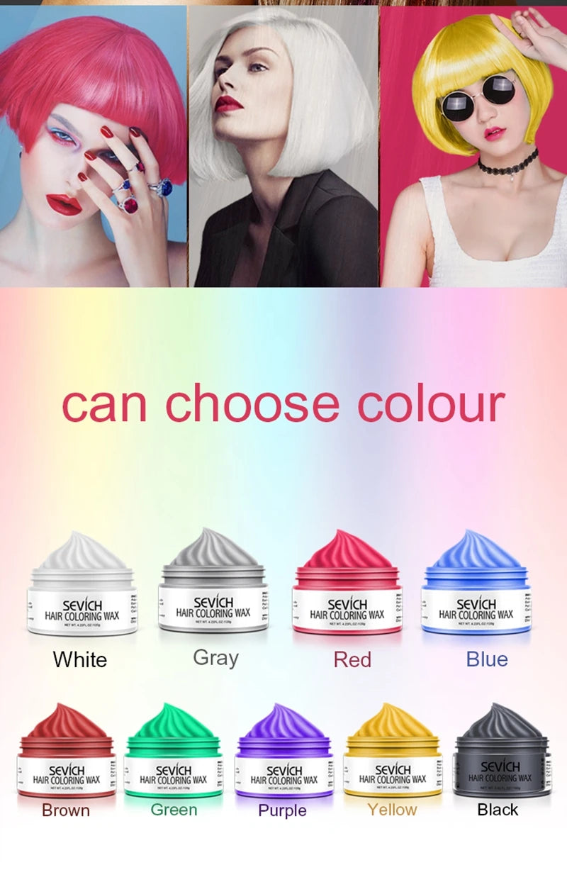 Hair Color Wax by Sevich with Ten Shade Options, Unisex Adult Hair Styling Color for Creative Party Looks, Costume Hairstyles and Everyday Style Changes