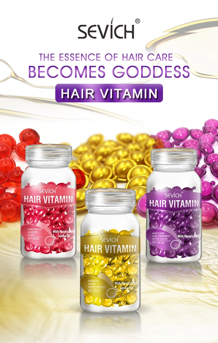 Hair Oil Capsules by Sevich for Cosmetic Conditioning, Softness and Shine, Nine Hair Care Option Labels for At-Home Grooming Routines