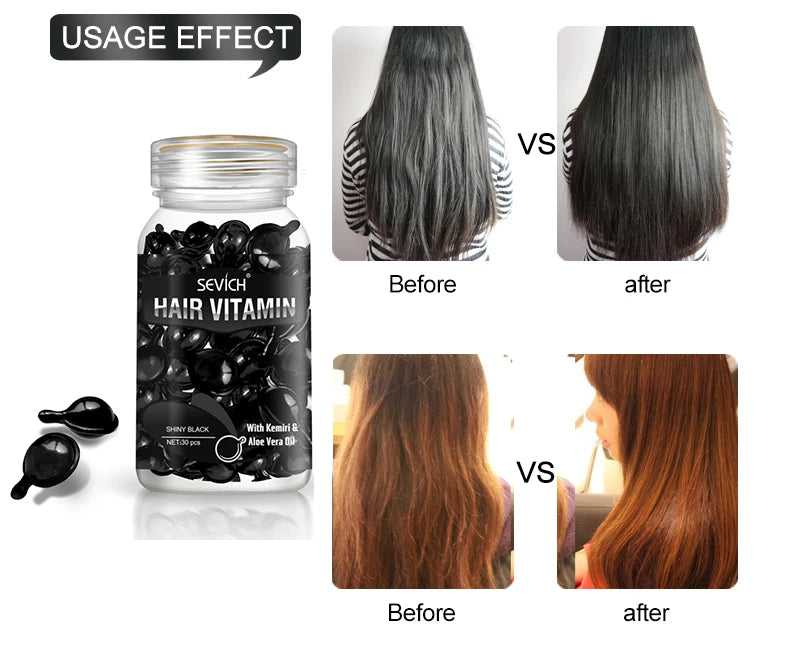 Hair Oil Capsules by Sevich for Cosmetic Conditioning, Softness and Shine, Nine Hair Care Option Labels for At-Home Grooming Routines