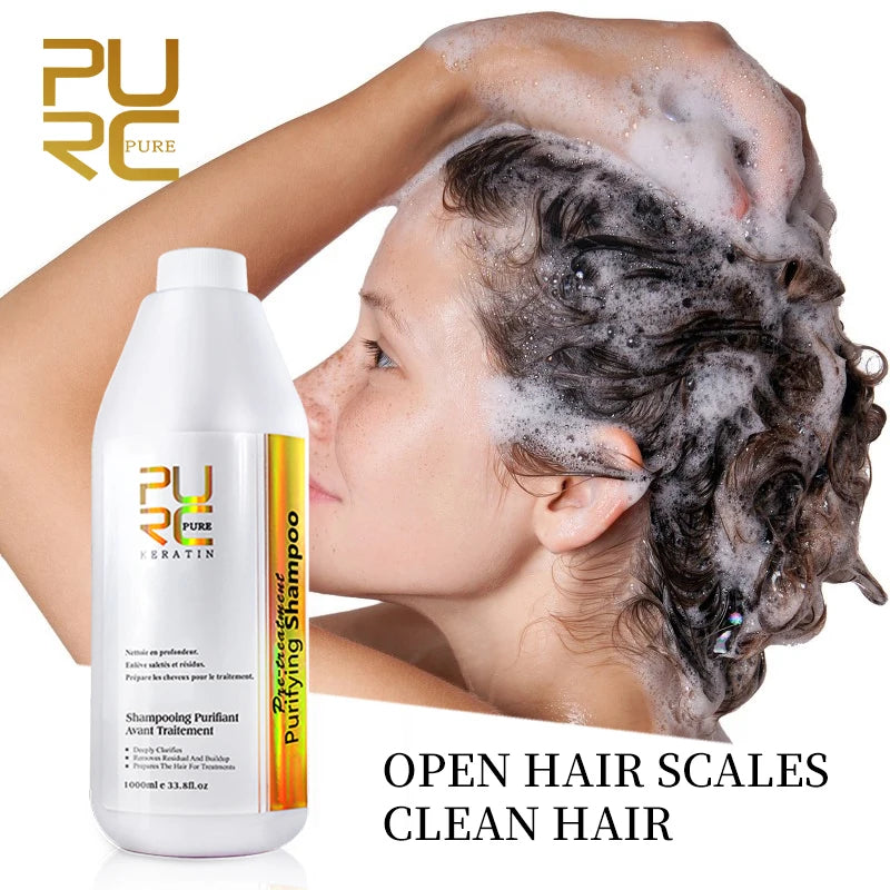 Purifying Shampoo and Daily Conditioner Options by PURC, 100ml 300ml or 1000ml Hair Care Selections for Cleansing, Conditioning and Keratin Routine Support