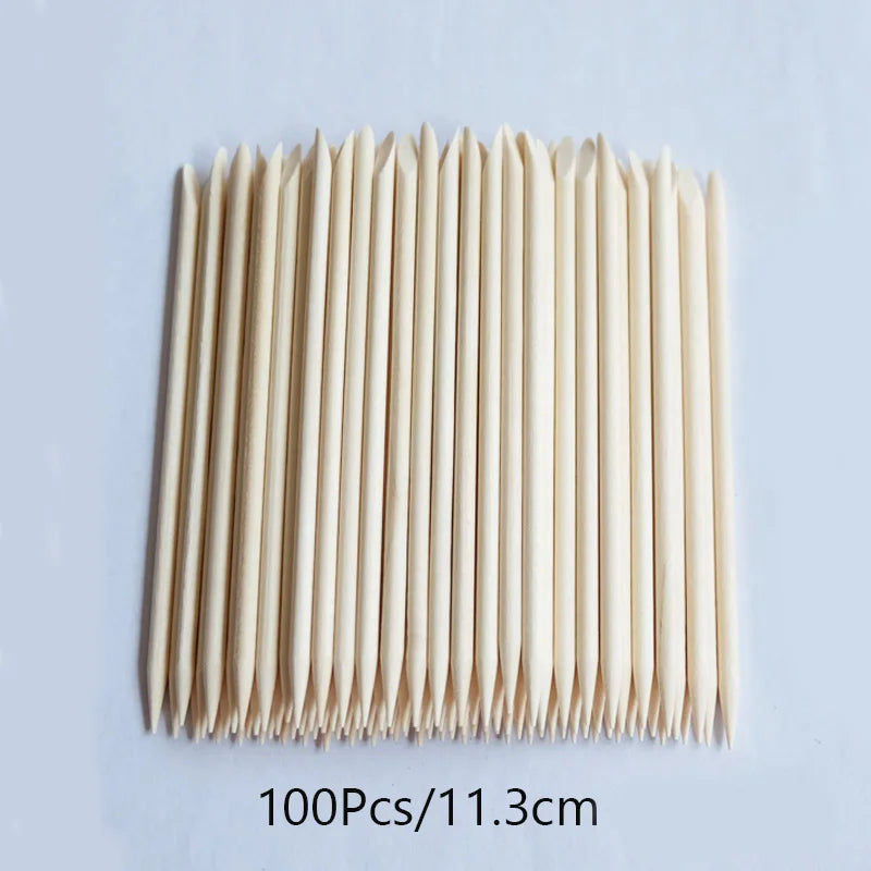 Wooden Cuticle Pusher Sticks by Lurayee, 7.5 to 15cm Length Options for Nail Art Detailing, Rhinestone Placement and Manicure Sticker Application