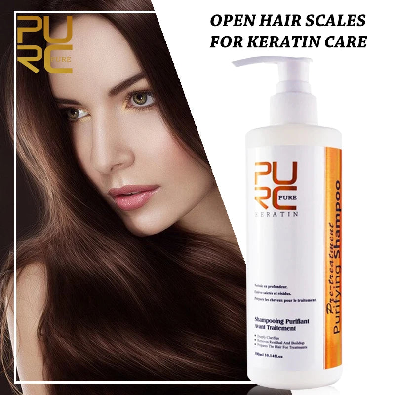 Purifying Shampoo and Daily Conditioner Options by PURC, 100ml 300ml or 1000ml Hair Care Selections for Cleansing, Conditioning and Keratin Routine Support