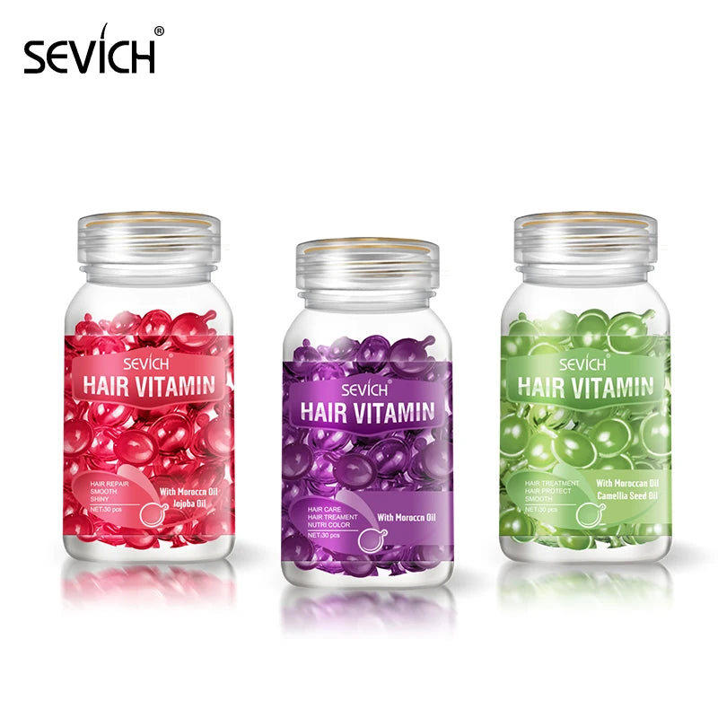 Sevich Hair Oil Capsule Set with Nine Cosmetic Hair Care Option Labels, Three-Piece Set Reference for Conditioning Routines and Soft, Shiny Hair Styling