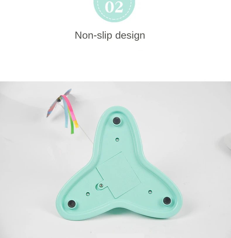 Automatic Butterfly Cat Toy with Rotating Flutter Teaser, AA Battery-Powered Indoor Pet Play Toy in White, Green or Yellow with Butterfly Option