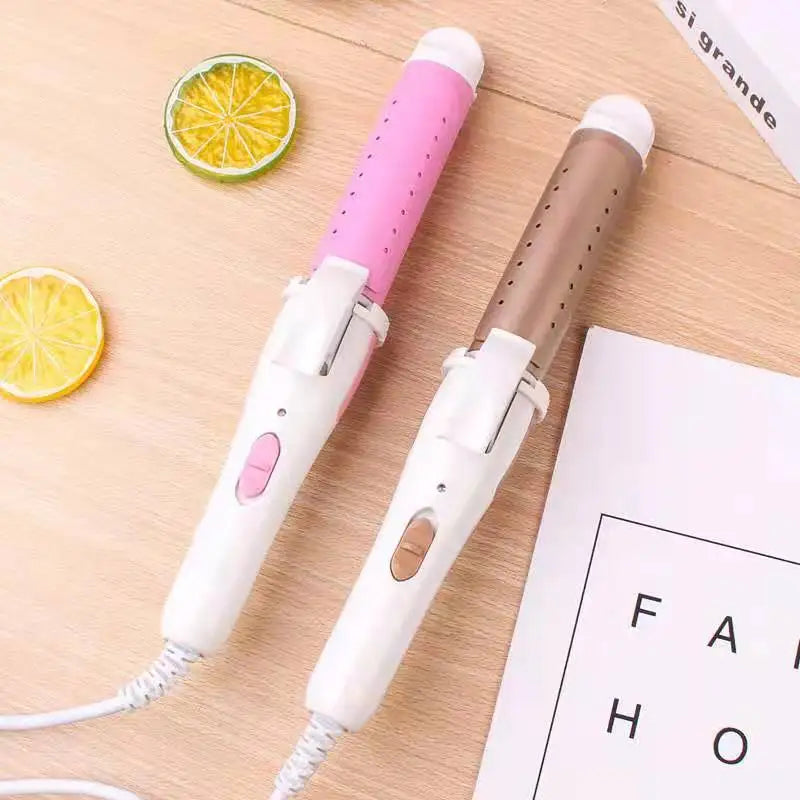 LCD Temperature-Control Curling Iron with Separate 9–38mm Ceramic Barrel Options or Pink and Golden Curl-Straight Combo Styles for Adult Hair Styling