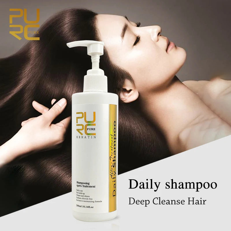 Purifying Shampoo and Daily Conditioner Options by PURC, 100ml 300ml or 1000ml Hair Care Selections for Cleansing, Conditioning and Keratin Routine Support