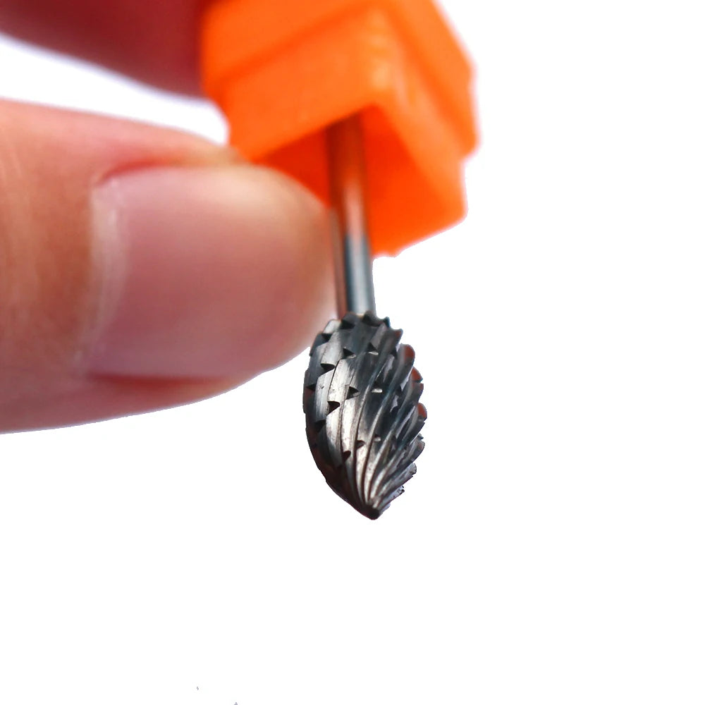 Tungsten Carbide Nail Drill Bit, Single-Piece Rotary Milling Tool with 2.35mm Shank and Numbered Options for Professional Electric Manicure and Pedicure Use