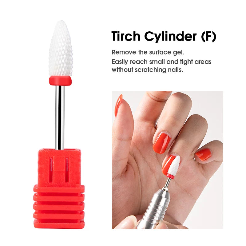 Dmoley Ceramic Nail Drill Bit, Single-Piece Manicure Milling Accessory with Storage Box and Numbered Style Options for Professional Nail Shaping and Gel Removal