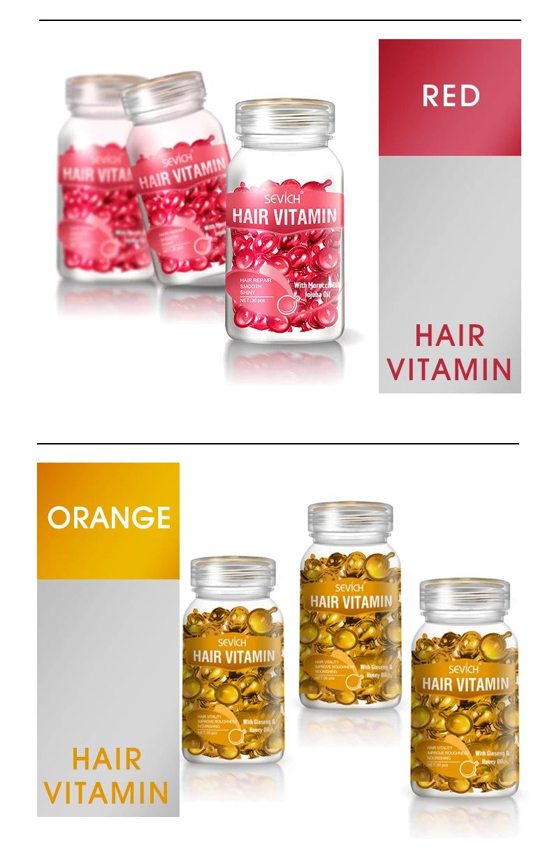 Hair Oil Capsules by Sevich for Cosmetic Conditioning, Softness and Shine, Nine Hair Care Option Labels for At-Home Grooming Routines