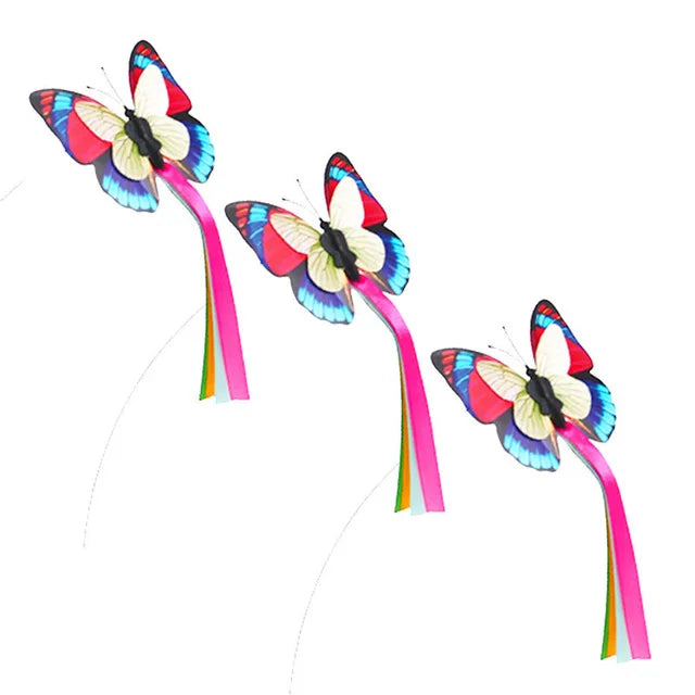 Automatic Butterfly Cat Toy with Rotating Flutter Teaser, AA Battery-Powered Indoor Pet Play Toy in White, Green or Yellow with Butterfly Option