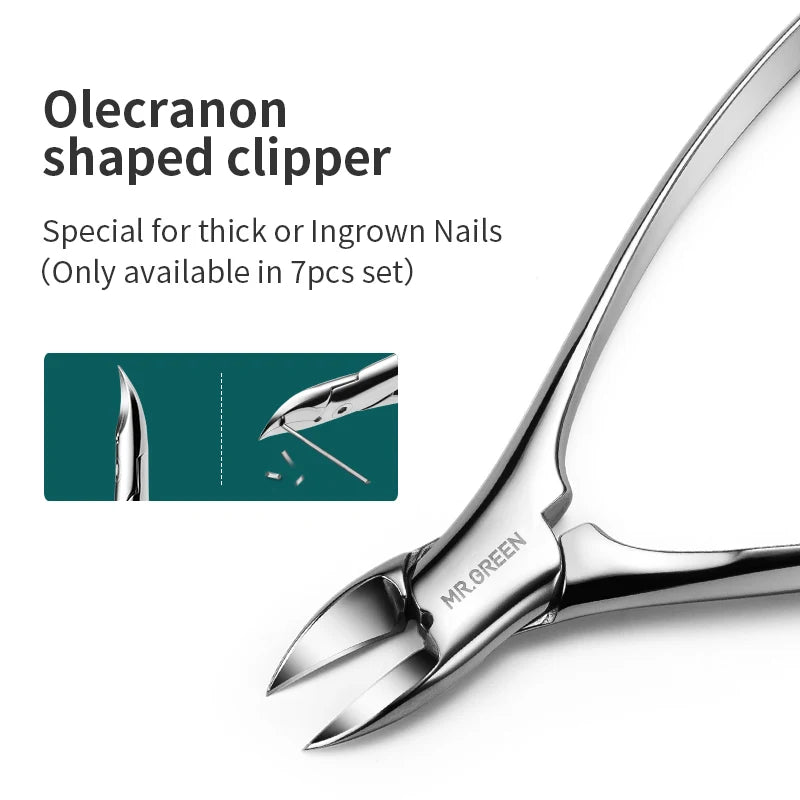 MR.GREEN Manicure Set Color Contrast Sets Nail Clippers Cutter Tools Kits Stainless Steel Pedicure Travel Case for Man Woman