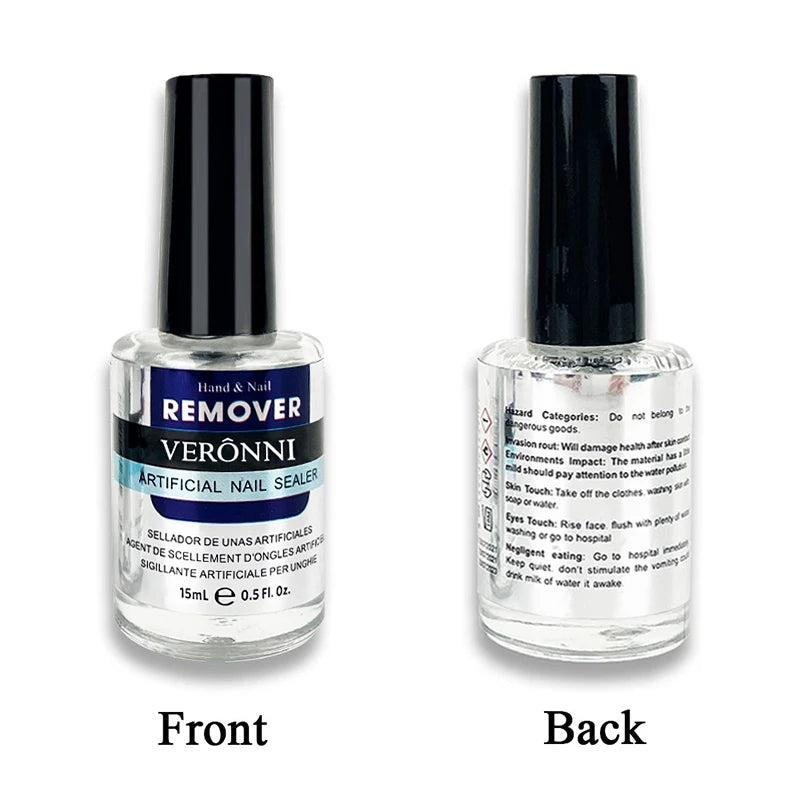 Gel Nail Polish Remover with Listed 15ml Bottle Size, Magic Remover Reference and Single or Two-Piece Selection Labels for Adult Manicure Removal