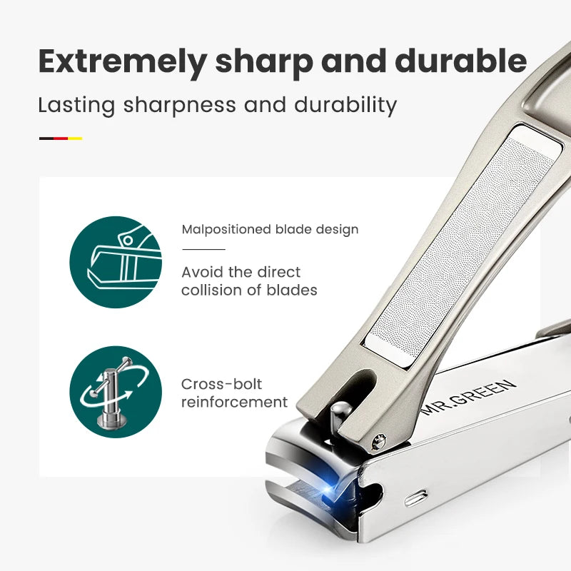 Anti-Splash Nail Clipper Options by MR.GREEN with Stainless Steel and Zinc Alloy References, MR-1111 Series Design for Adult Fingernail Grooming