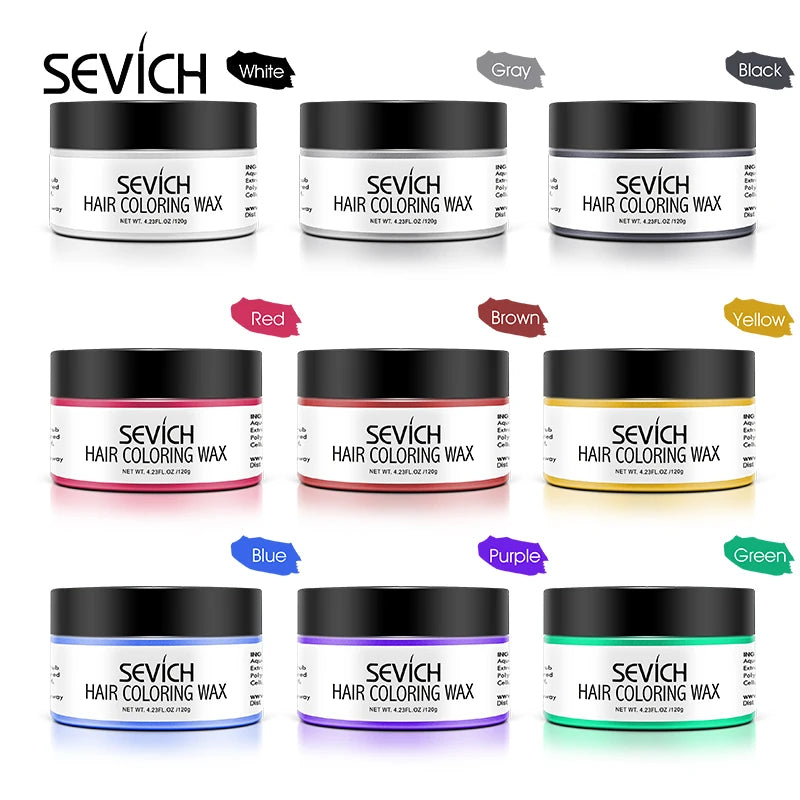 Hair Color Wax by Sevich with Ten Shade Options, Unisex Adult Hair Styling Color for Creative Party Looks, Costume Hairstyles and Everyday Style Changes