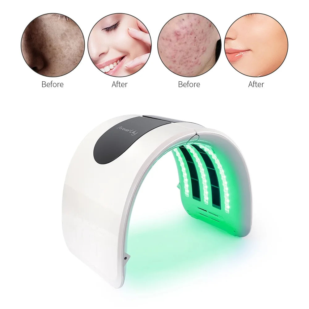 LED Beauty Light Machine with Foldable Face and Body Design, Seven Color and Heating Model References, Eye Protection and Regional Plug Options