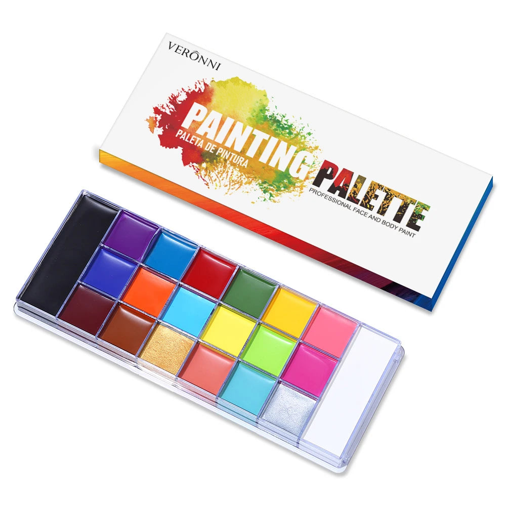 Oil Based SFX Face Paint and Makeup Kit Options with 42g or 96g Paint Labels, Brush Set Choices and Scar Wax References for Halloween and Stage Costumes