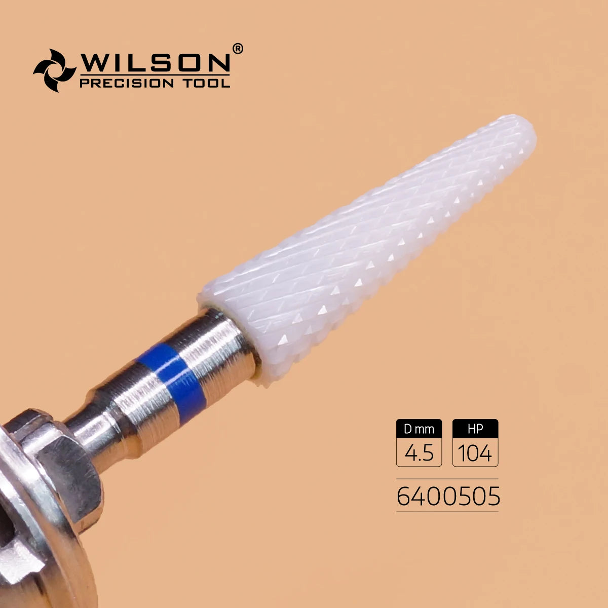 White Zirconia Burs with Conical Shape and Cross-Cut Design, Listed 4.5mm Size Reference and Eight Single-Piece Model Options for Rotary Tool Compatibility Review