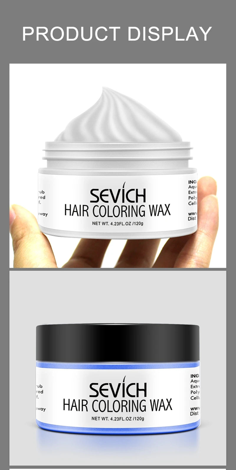Hair Color Wax by Sevich with Ten Shade Options, Unisex Adult Hair Styling Color for Creative Party Looks, Costume Hairstyles and Everyday Style Changes