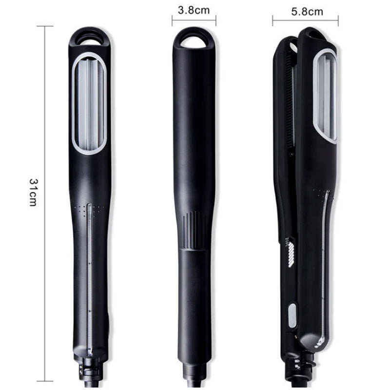 Corrugated Hair Styling Iron, Gold or Black Crimper with Ceramic Tourmaline Coating, PTC Heater and Five Listed Settings for Textured Looks