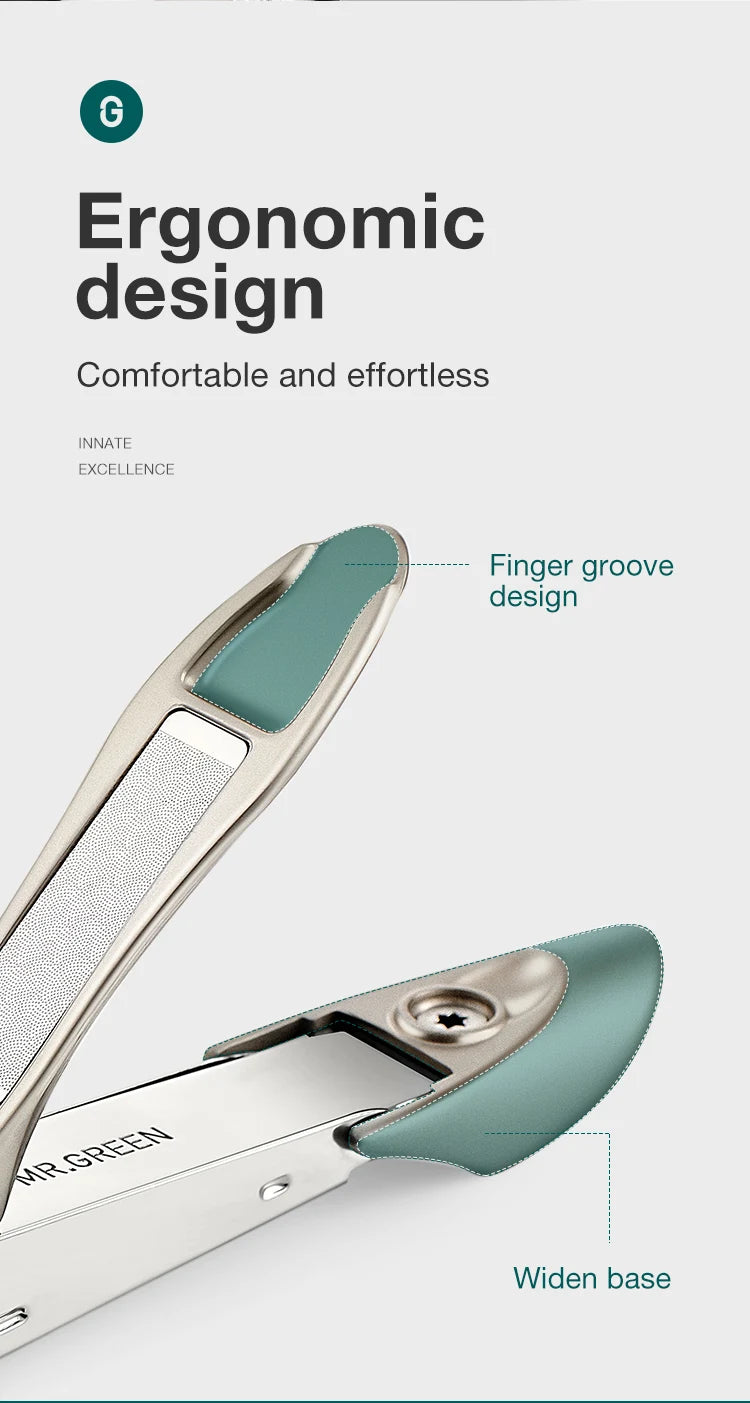 Anti-Splash Nail Clipper Options by MR.GREEN with Stainless Steel and Zinc Alloy References, MR-1111 Series Design for Adult Fingernail Grooming