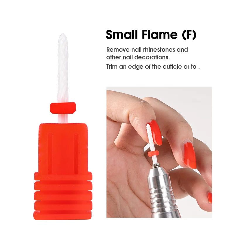 Dmoley Ceramic Nail Drill Bit, Single-Piece Manicure Milling Accessory with Storage Box and Numbered Style Options for Professional Nail Shaping and Gel Removal