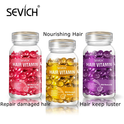 Sevich Hair Oil Capsule Set with Nine Cosmetic Hair Care Option Labels, Three-Piece Set Reference for Conditioning Routines and Soft, Shiny Hair Styling