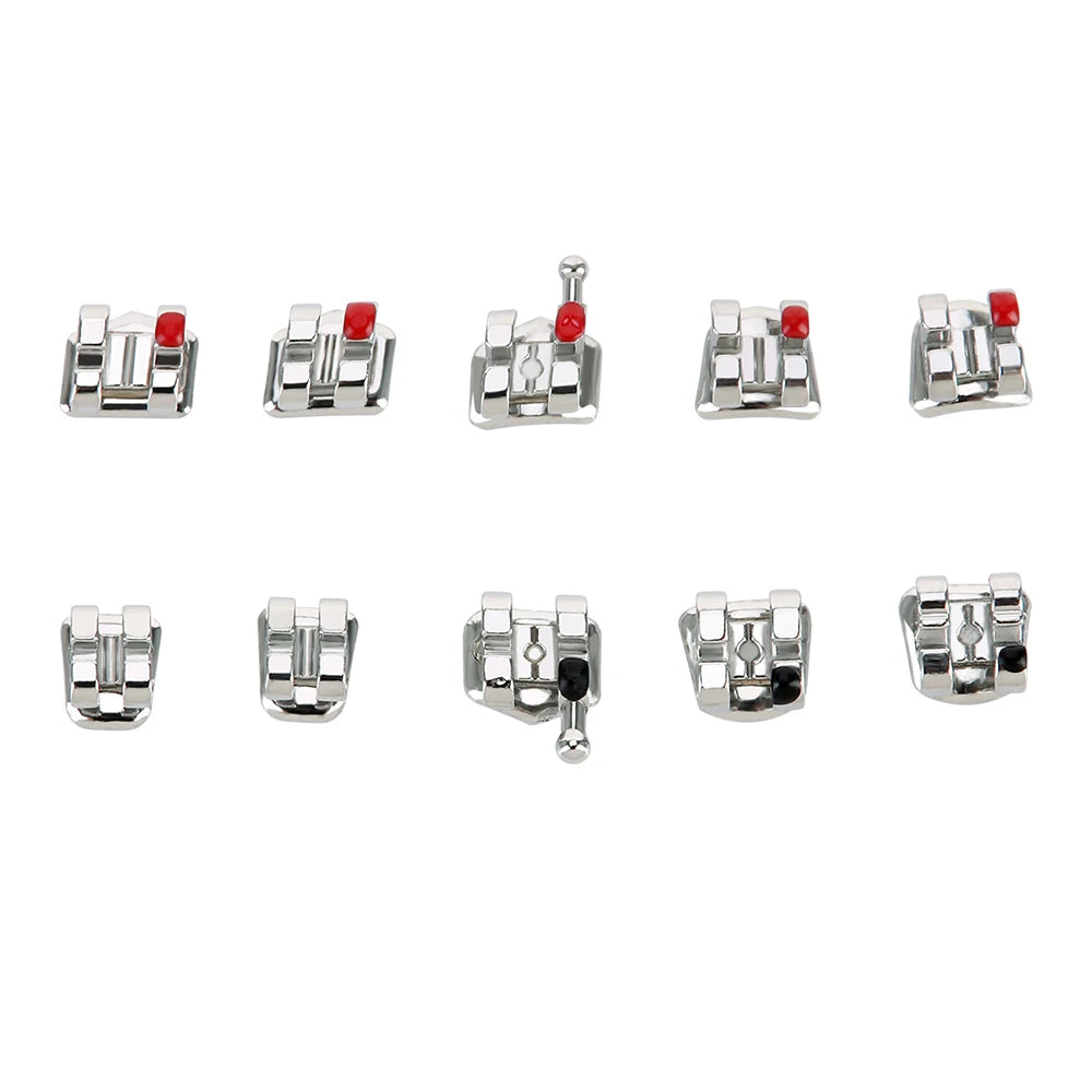 Orthodontic Metal Brackets by AZDENT, Mesh Base Mini and Standard Options with Roth, MBT or Edgewise Styles, 018 or 022 Slots, 10 Packs of 20 Pieces