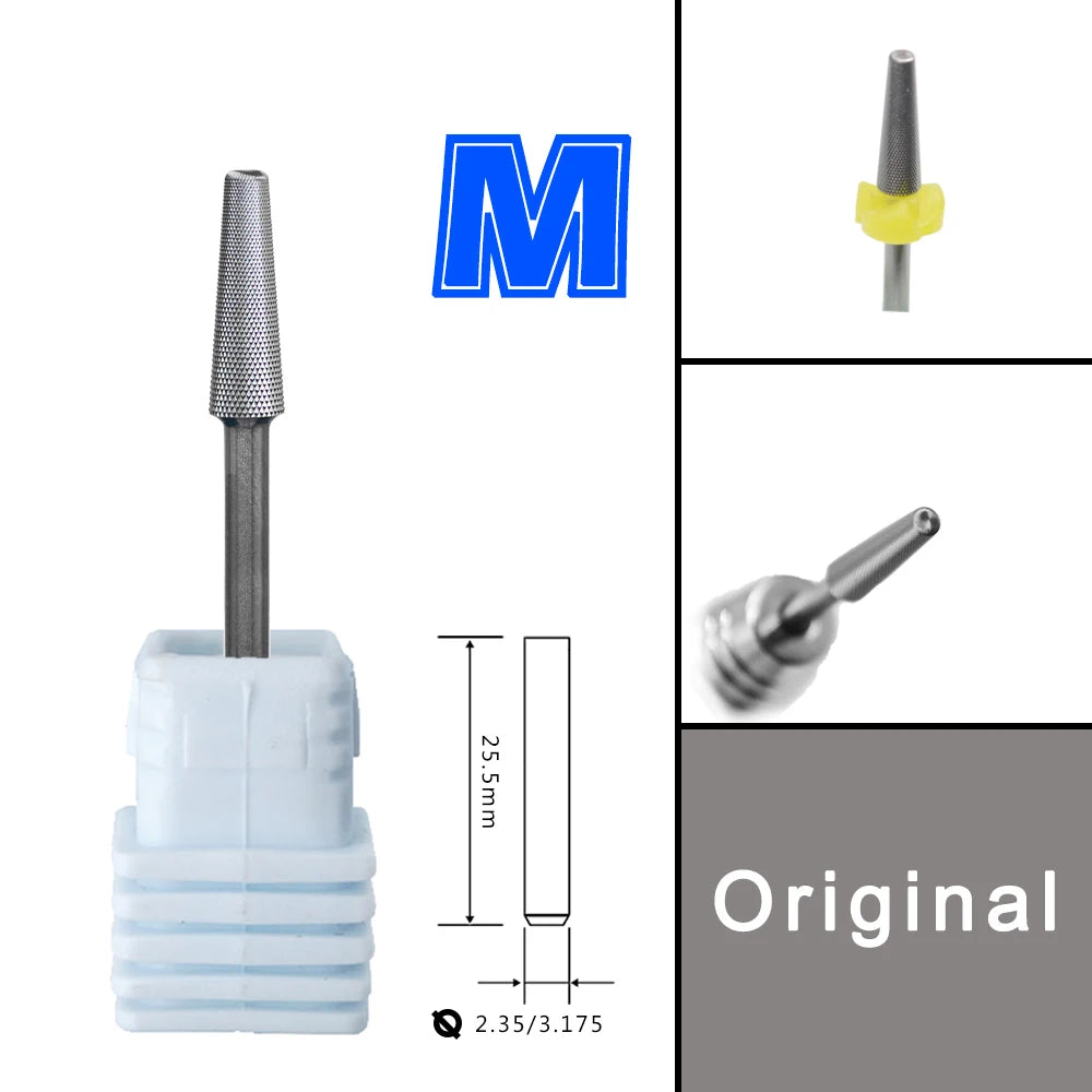 Carbide Barrel Nail Drill Bits by RolinStar with Numbered and 5-in-1 Grade Option Labels, Milling Accessories for Professional Manicure and Pedicure Tools