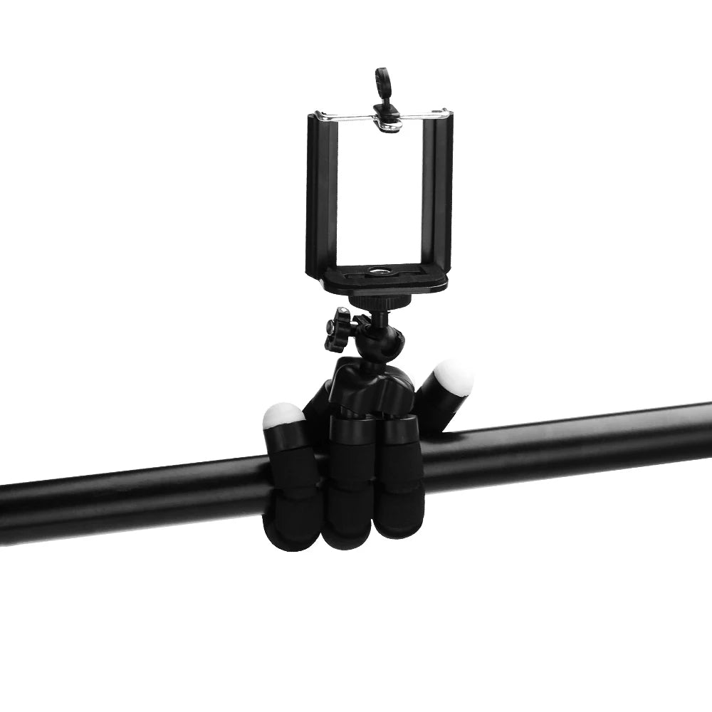 Mini Phone Tripod with Flexible Legs, Rubberized Rings and Removable Camera Link, Blue, Black or Red with Selected Remote Options for Tabletop Photography
