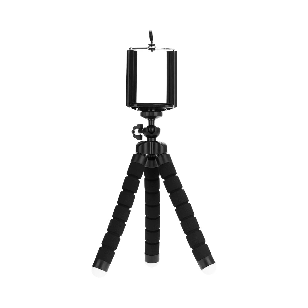 Mini Phone Tripod with Flexible Legs, Rubberized Rings and Removable Camera Link, Blue, Black or Red with Selected Remote Options for Tabletop Photography