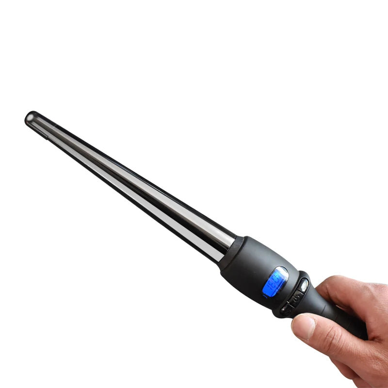 Conical Curling Wand with Ceramic Glaze and Digital Temperature Display, 19mm 25mm or 32mm Options, Adjustable Heat and Swivel Cord for Hair Styling
