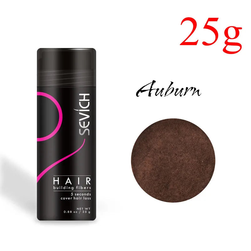 Hair Building Fiber Powder with Ten Shade Options from Black to White, Sevich Source Reference and Applicator Spray Wording for Cosmetic Hair Appearance
