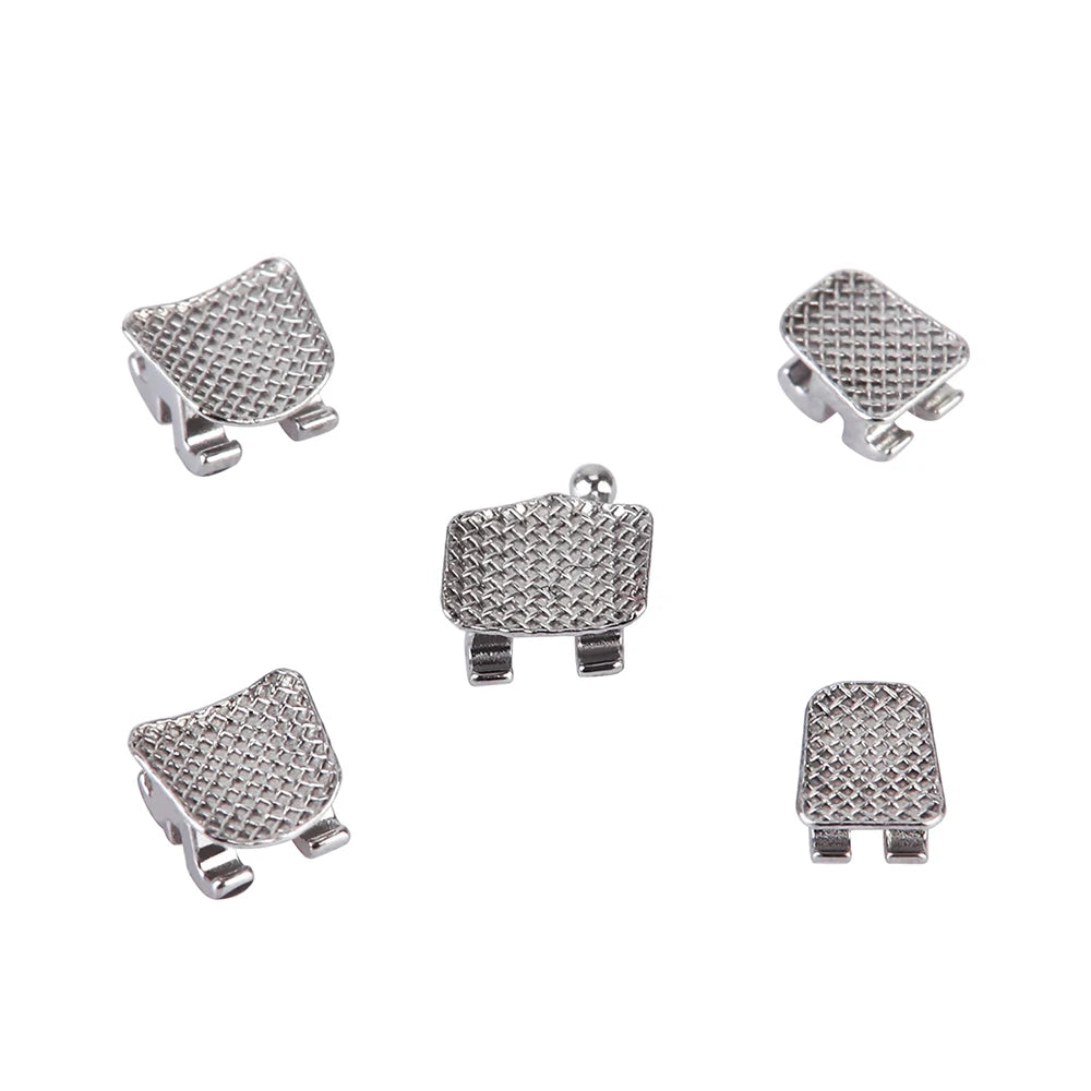 Orthodontic Metal Brackets by AZDENT, Mesh Base Mini and Standard Options with Roth, MBT or Edgewise Styles, 018 or 022 Slots, 10 Packs of 20 Pieces