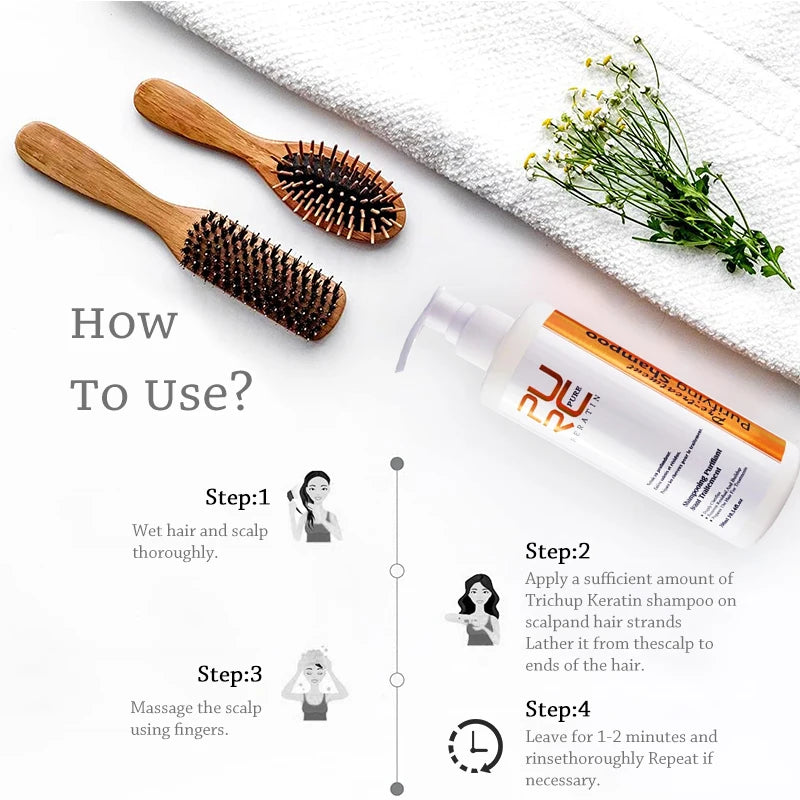Purifying Shampoo and Daily Conditioner Options by PURC, 100ml 300ml or 1000ml Hair Care Selections for Cleansing, Conditioning and Keratin Routine Support