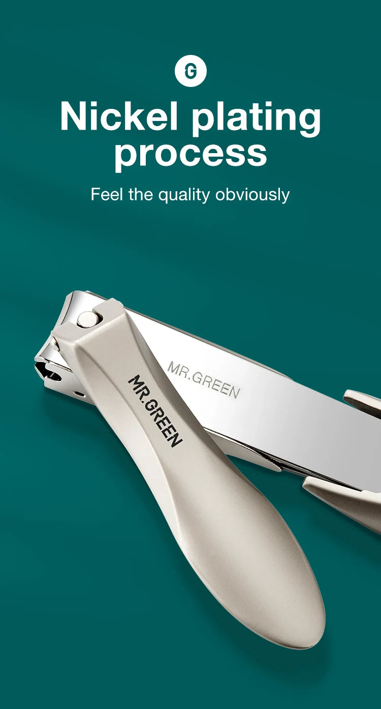 Anti-Splash Nail Clipper Options by MR.GREEN with Stainless Steel and Zinc Alloy References, MR-1111 Series Design for Adult Fingernail Grooming