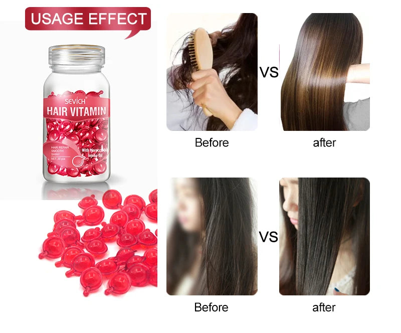 Hair Oil Capsules by Sevich for Cosmetic Conditioning, Softness and Shine, Nine Hair Care Option Labels for At-Home Grooming Routines