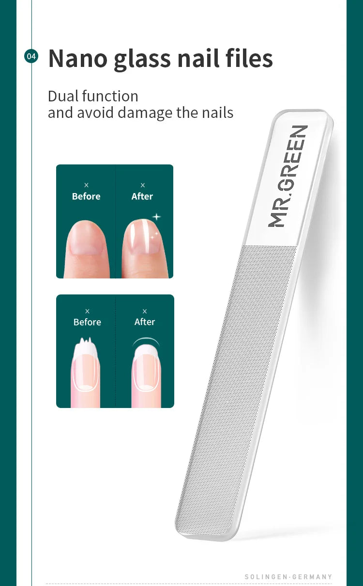 MR.GREEN Manicure Set Color Contrast Sets Nail Clippers Cutter Tools Kits Stainless Steel Pedicure Travel Case for Man Woman