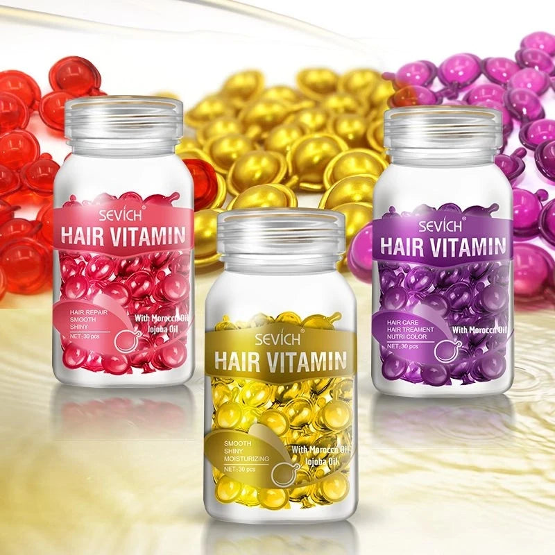 Hair Oil Capsules by Sevich for Cosmetic Conditioning, Softness and Shine, Nine Hair Care Option Labels for At-Home Grooming Routines