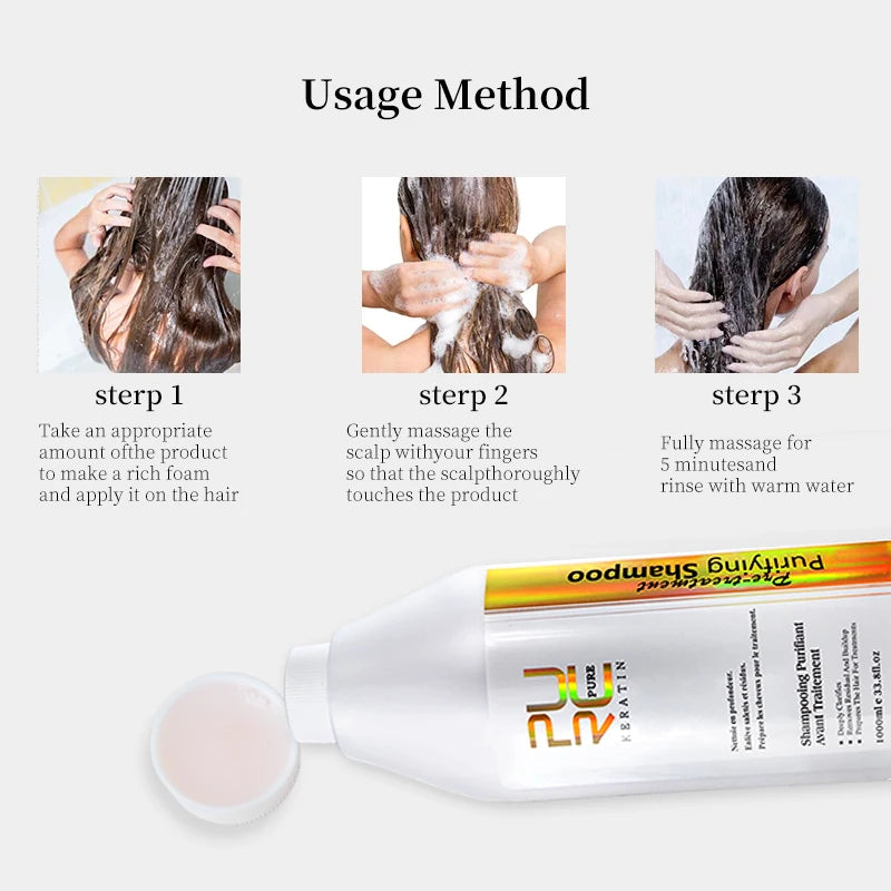Purifying Shampoo and Daily Conditioner Options by PURC, 100ml 300ml or 1000ml Hair Care Selections for Cleansing, Conditioning and Keratin Routine Support