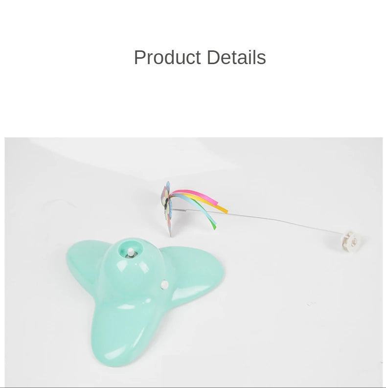 Automatic Butterfly Cat Toy with Rotating Flutter Teaser, AA Battery-Powered Indoor Pet Play Toy in White, Green or Yellow with Butterfly Option