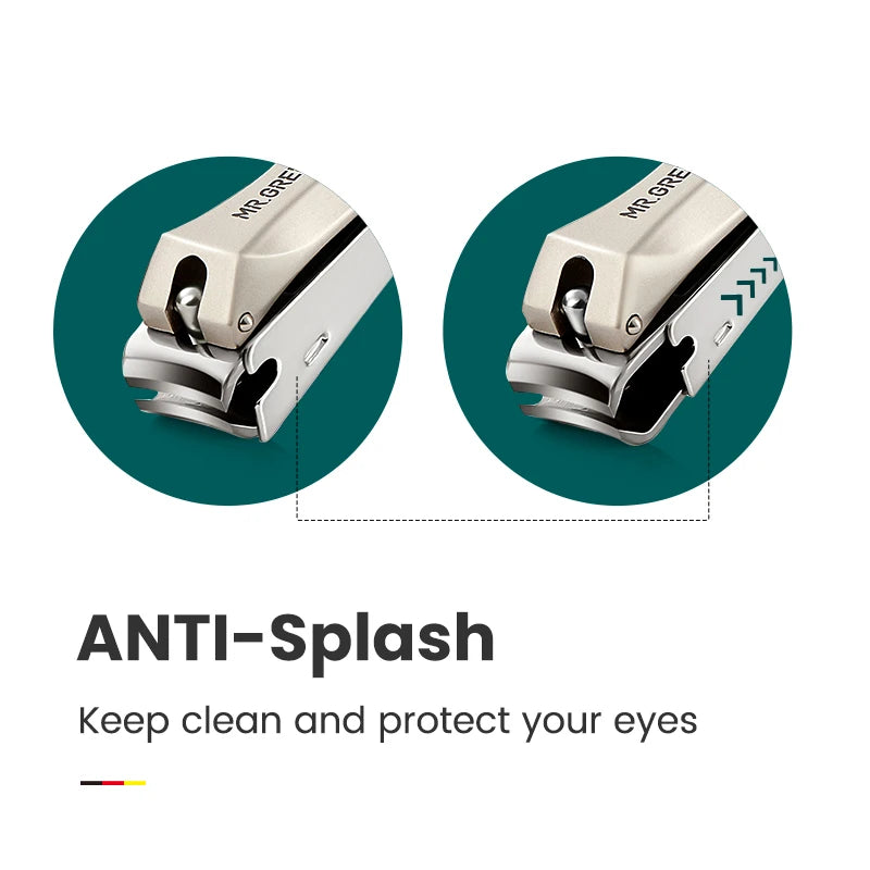 Anti-Splash Nail Clipper Options by MR.GREEN with Stainless Steel and Zinc Alloy References, MR-1111 Series Design for Adult Fingernail Grooming
